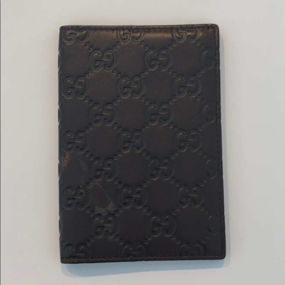 Gucci dark brown passport holder